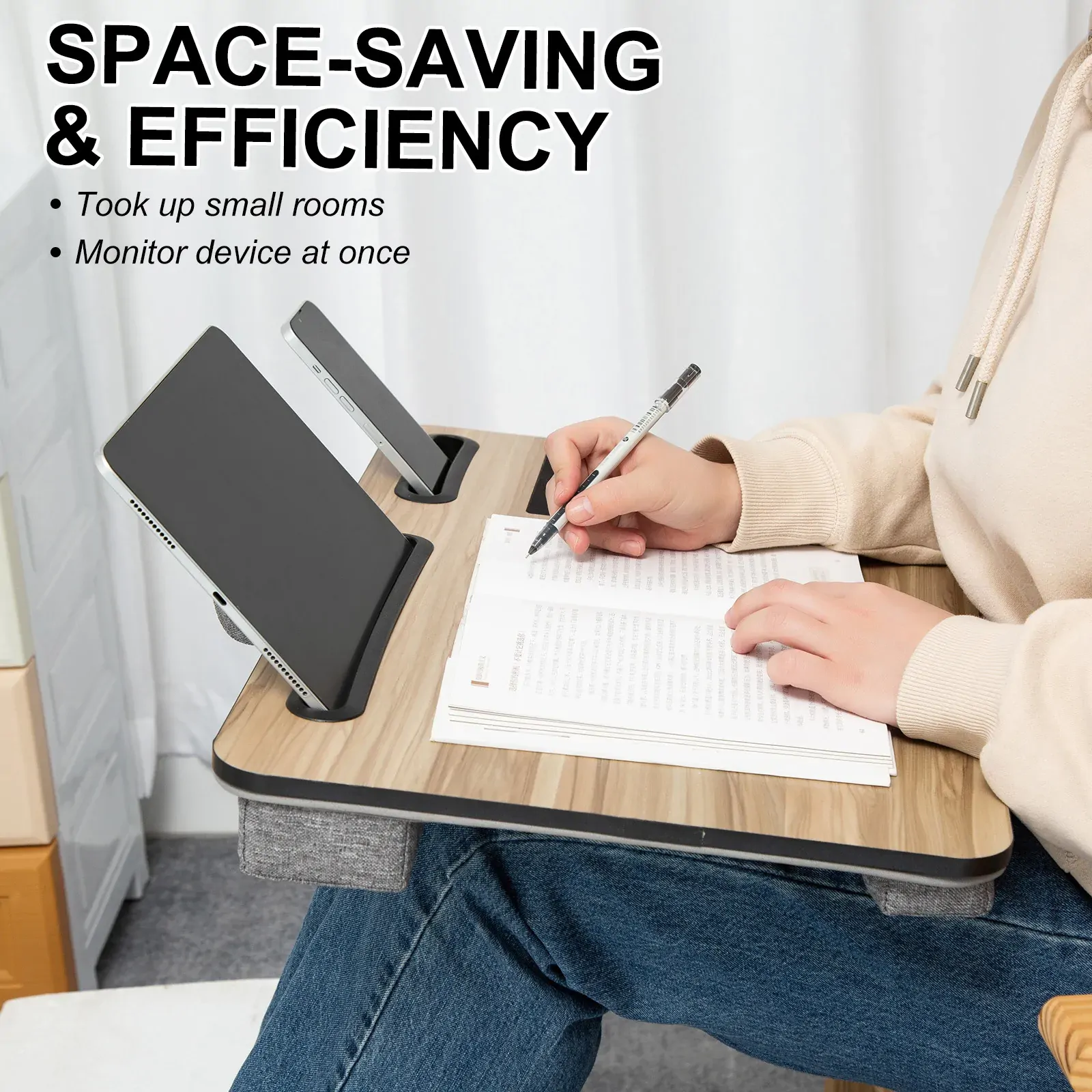 Kandaka Acacia Lap Desk Laptop Tablet Stand Cushioned Lapdesk Mousepad Price