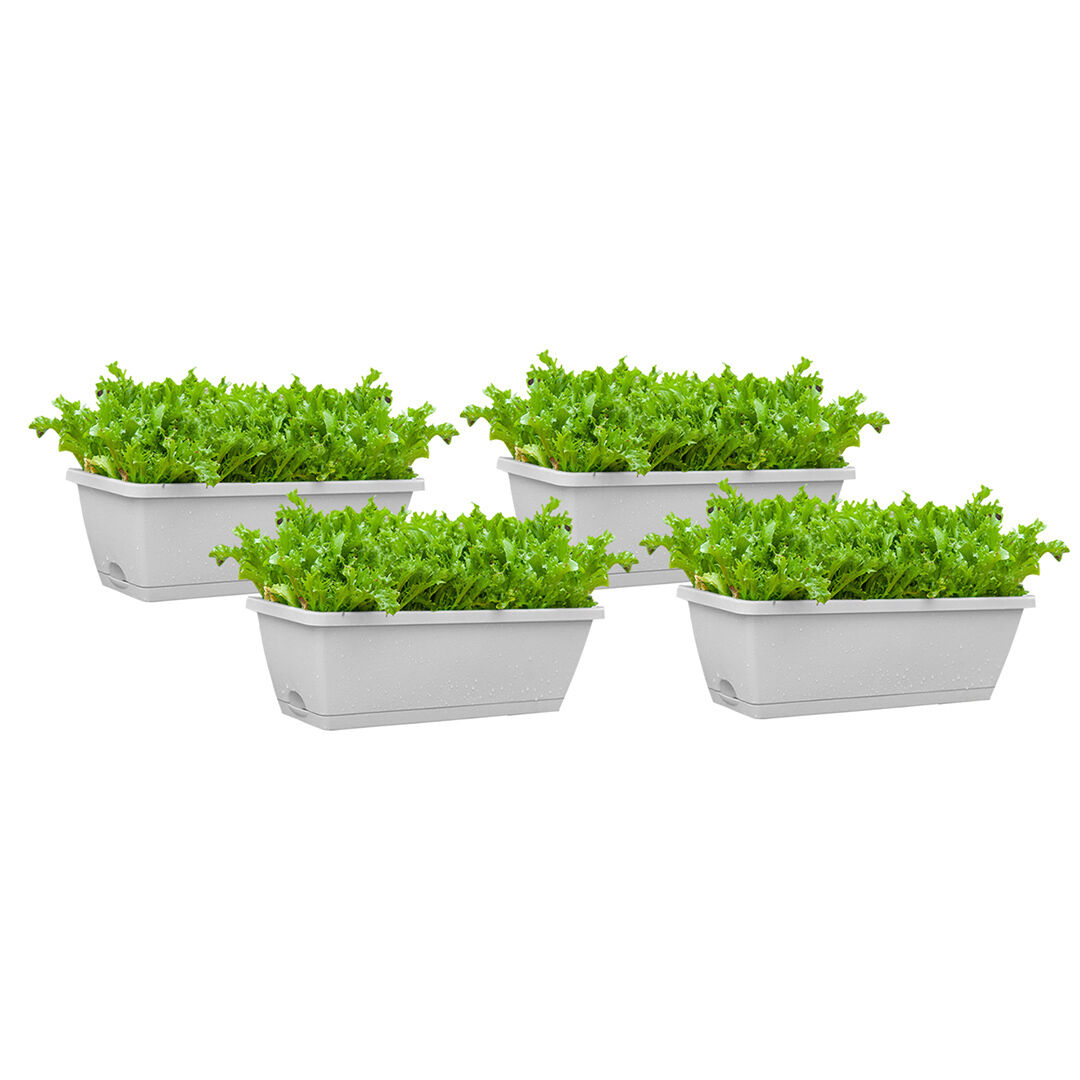 49.5cm Rectangular Planter Vegetable Herb Flower Outdoor Plastic Box with Holder Balcony Garden Décor Price