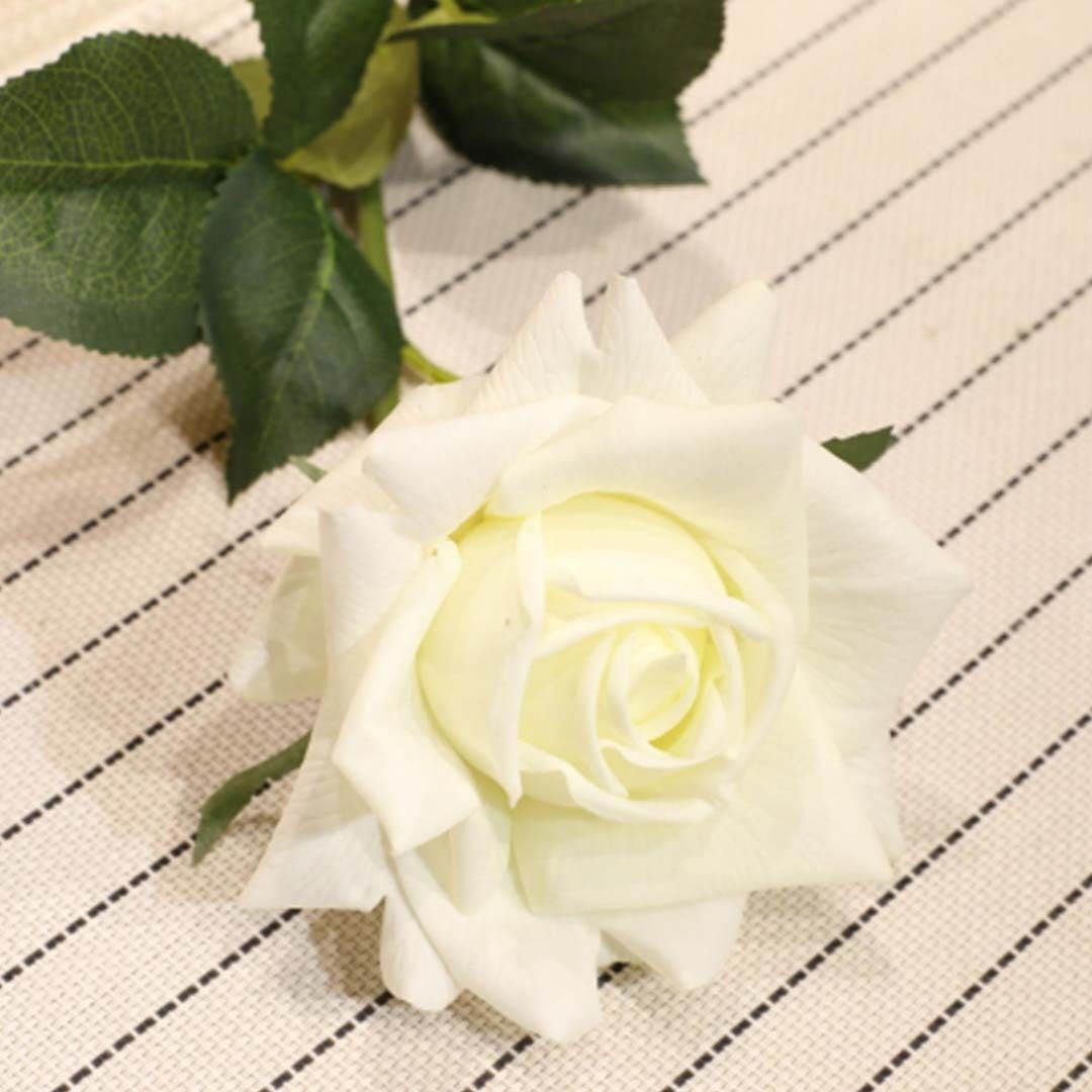 67cm Glass Tall Floor Vase and 12pcs White Artificial Fake Flower Set Price