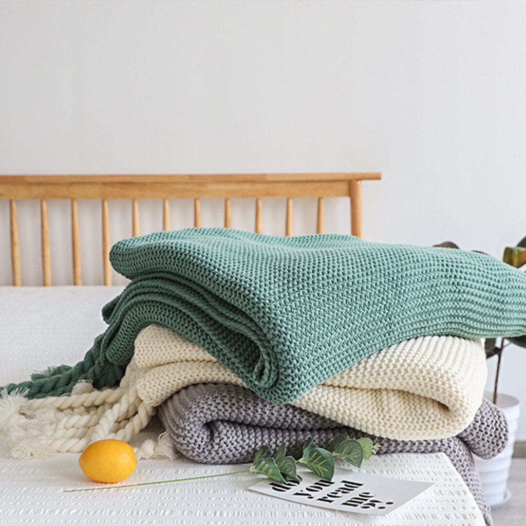 Tassel Fringe Knitting Blanket Warm Cozy Woven Cover Couch Bed Sofa Home Decor Price