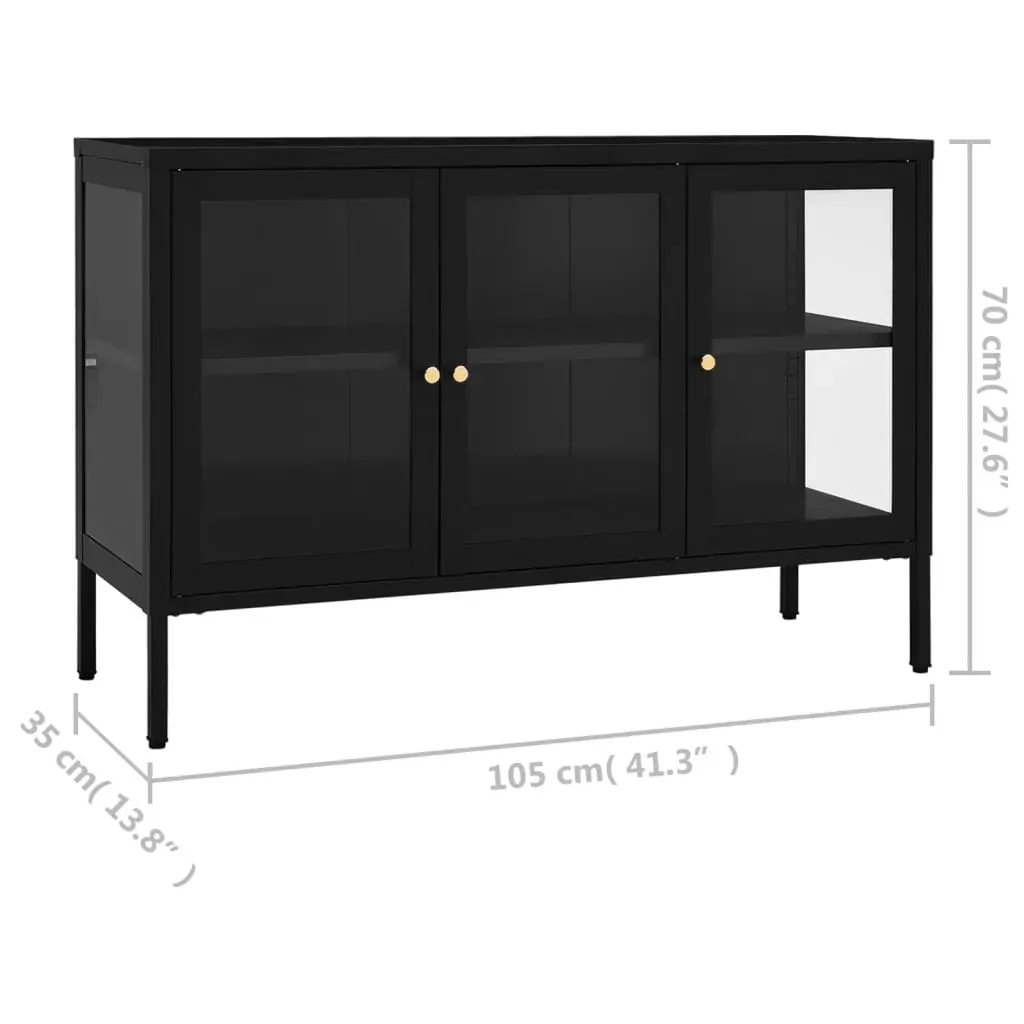 Sideboard 105x35x70 cm Steel and Glass Price