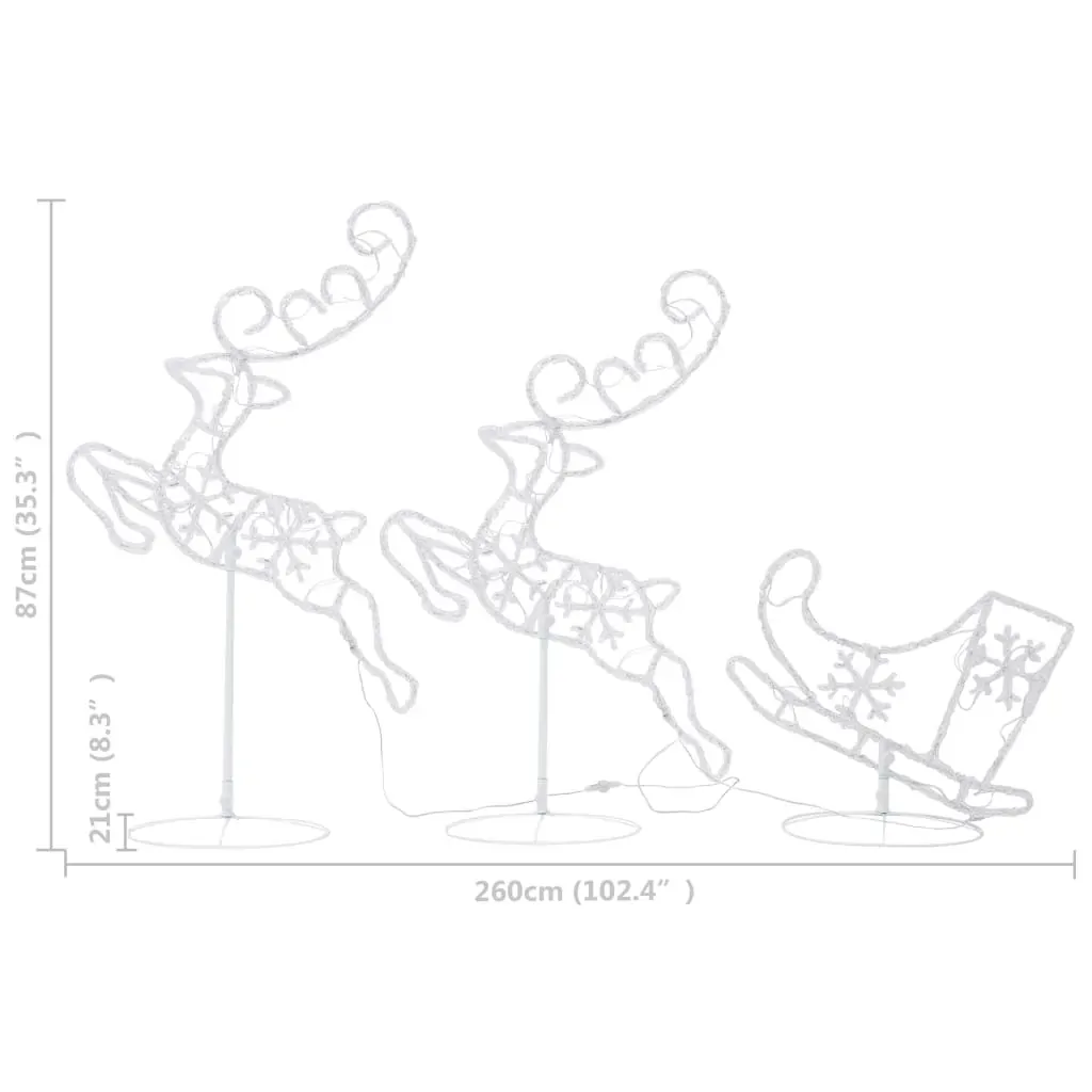Acrylic Christmas Flying Reindeer&Sleigh 260x21x87cm Price