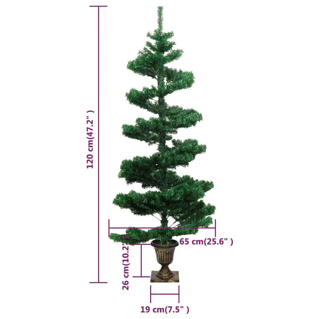 Swirl Christmas Tree with Pot and LEDs PVC Price