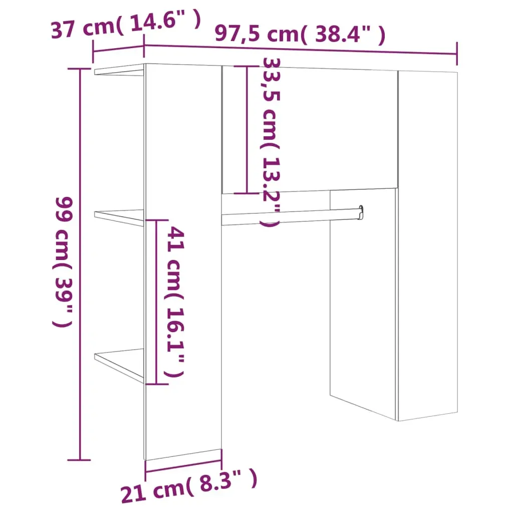 Hallway Cabinet 97.5x37x99 cm Engineered Wood Price