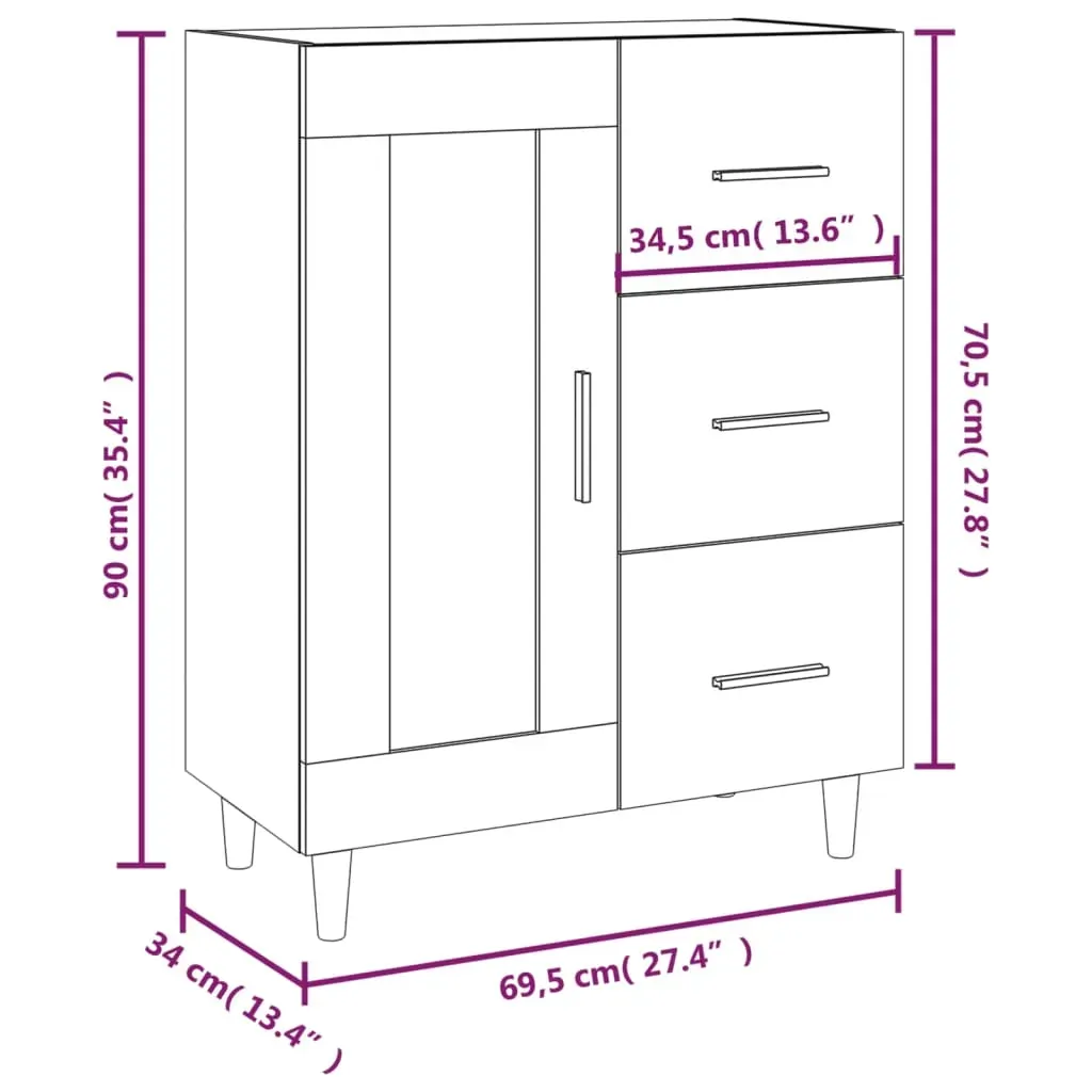 Sideboard 69.5x34x90 cm Engineered Wood Price