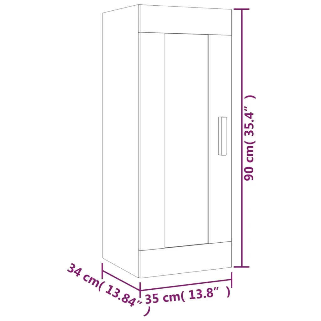 Wall Cabinet 35x34x90 cm Engineered Wood Price