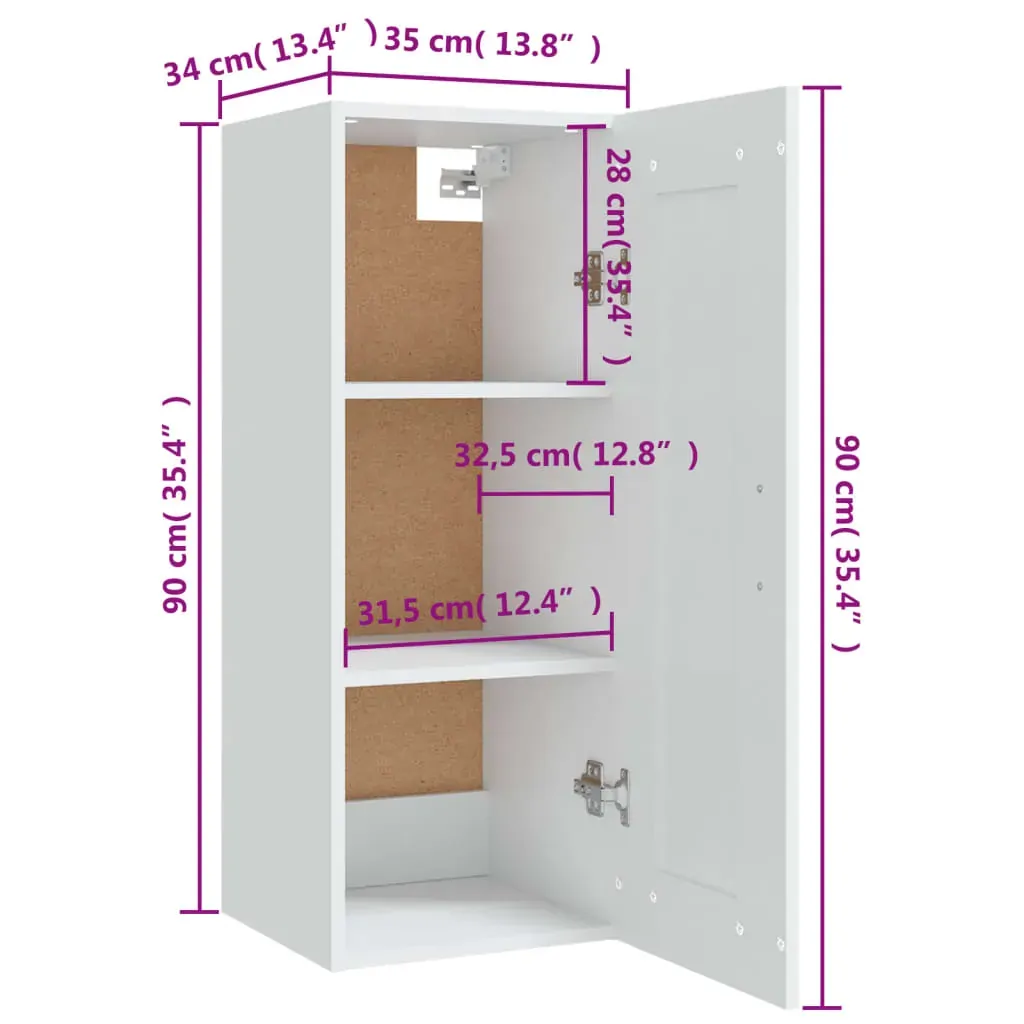Hanging Cabinet 35x34x90 cm Engineered Wood Price