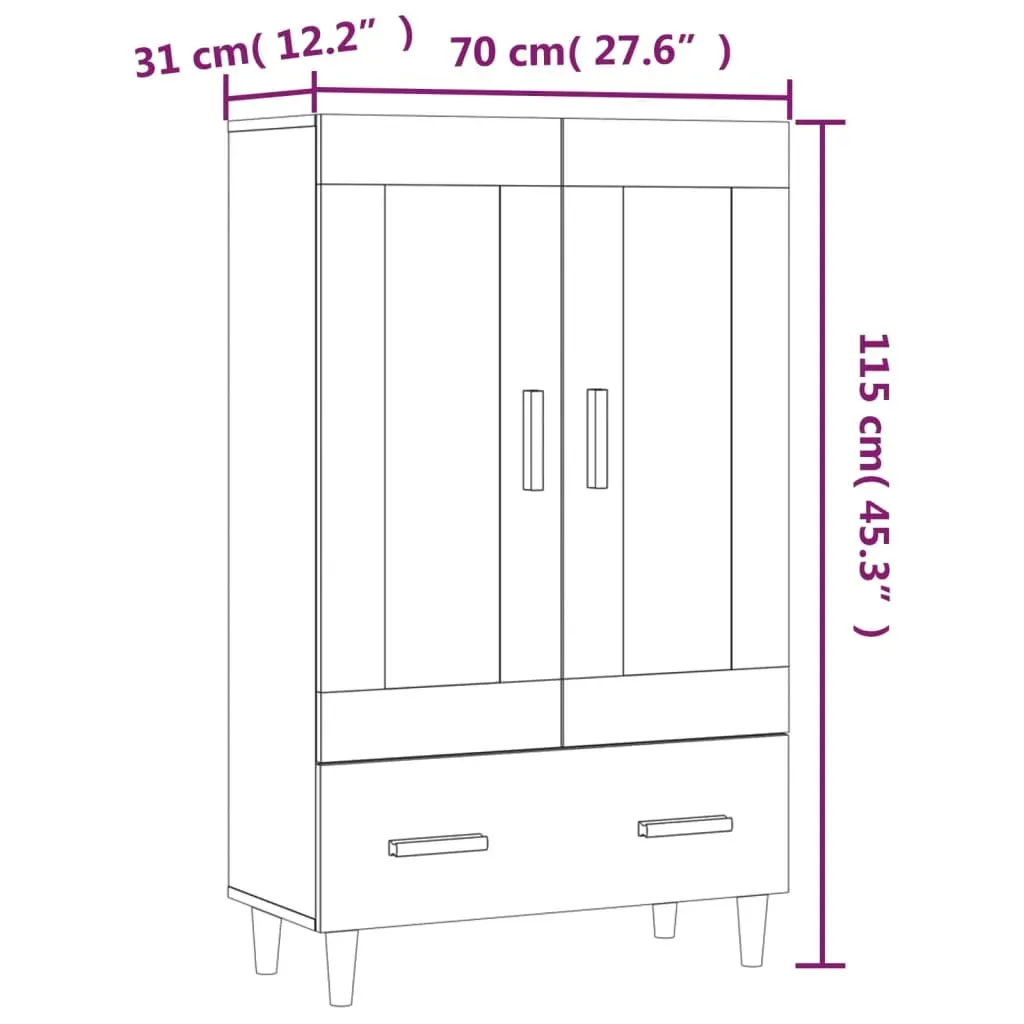 Highboard 70x31x115 cm Engineered Wood Price