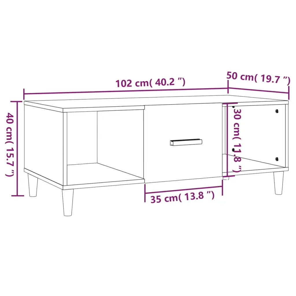 Coffee Table 102x50x40 cm Engineered Wood Price