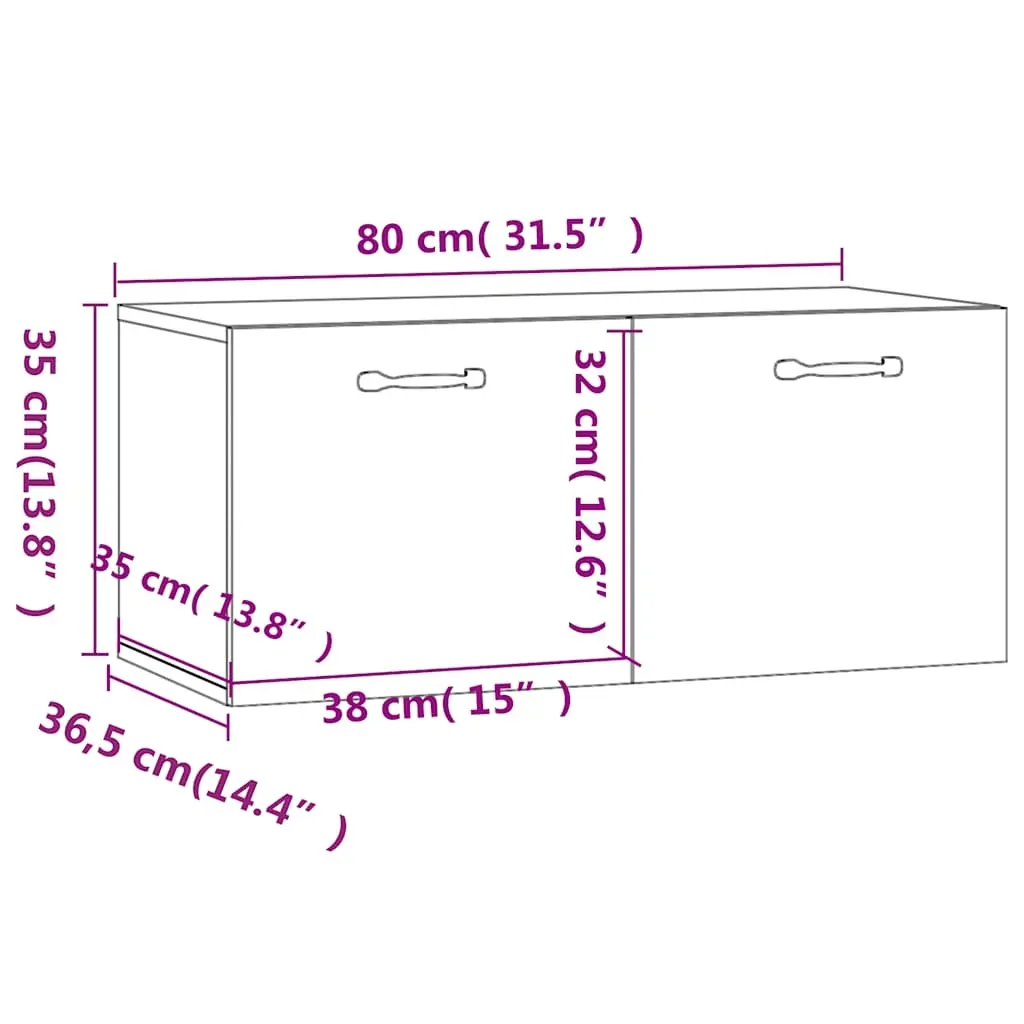 Wall Cabinet 80x35x36.5 cm Engineered Wood Price