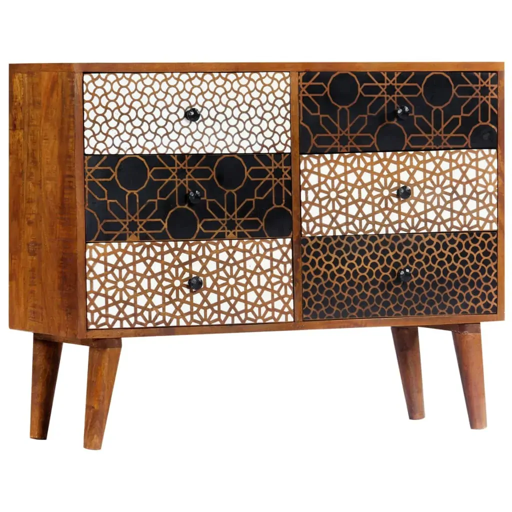 Sideboard with Printed Pattern Solid Mango Wood Price