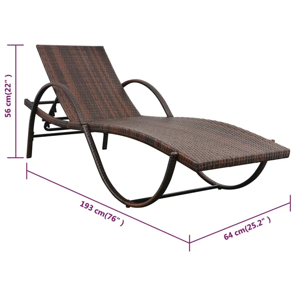Sun Loungers 2 pcs with Table Poly Rattan Price