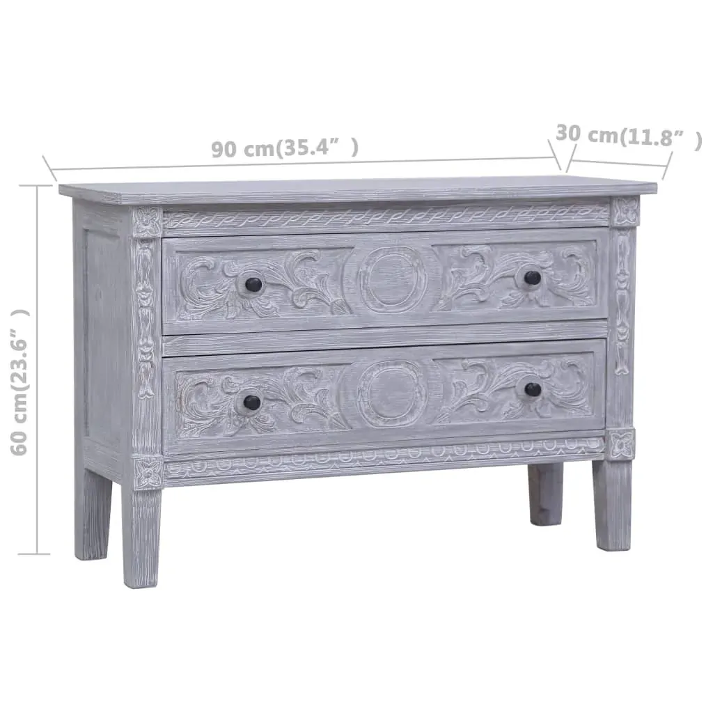 Sideboard with 2 Drawers 90x30x60 cm Solid Mahogany Wood Price