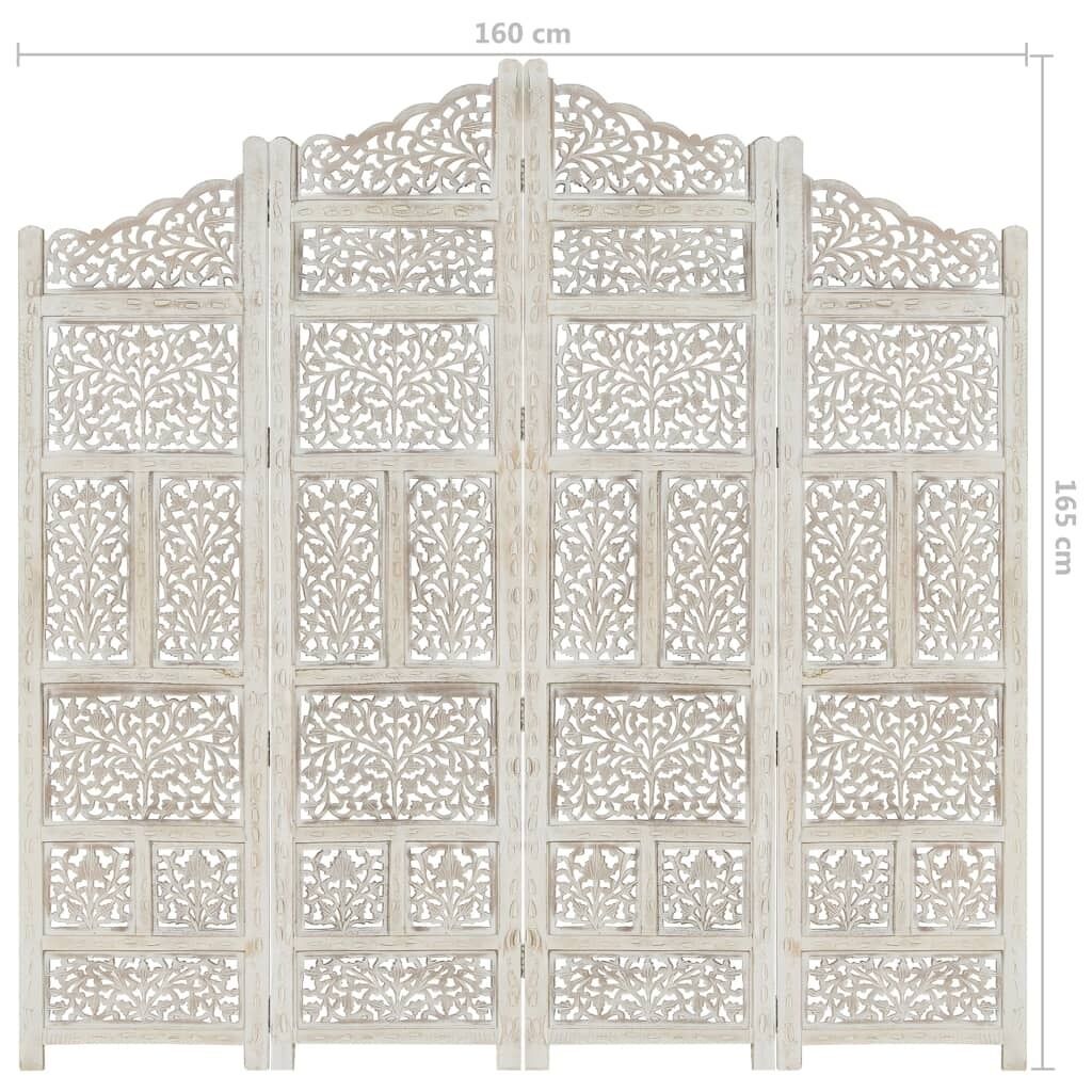 Carneys Hand carved 4-Panel Room Divider 160x165 cm Solid Mango Wood Price