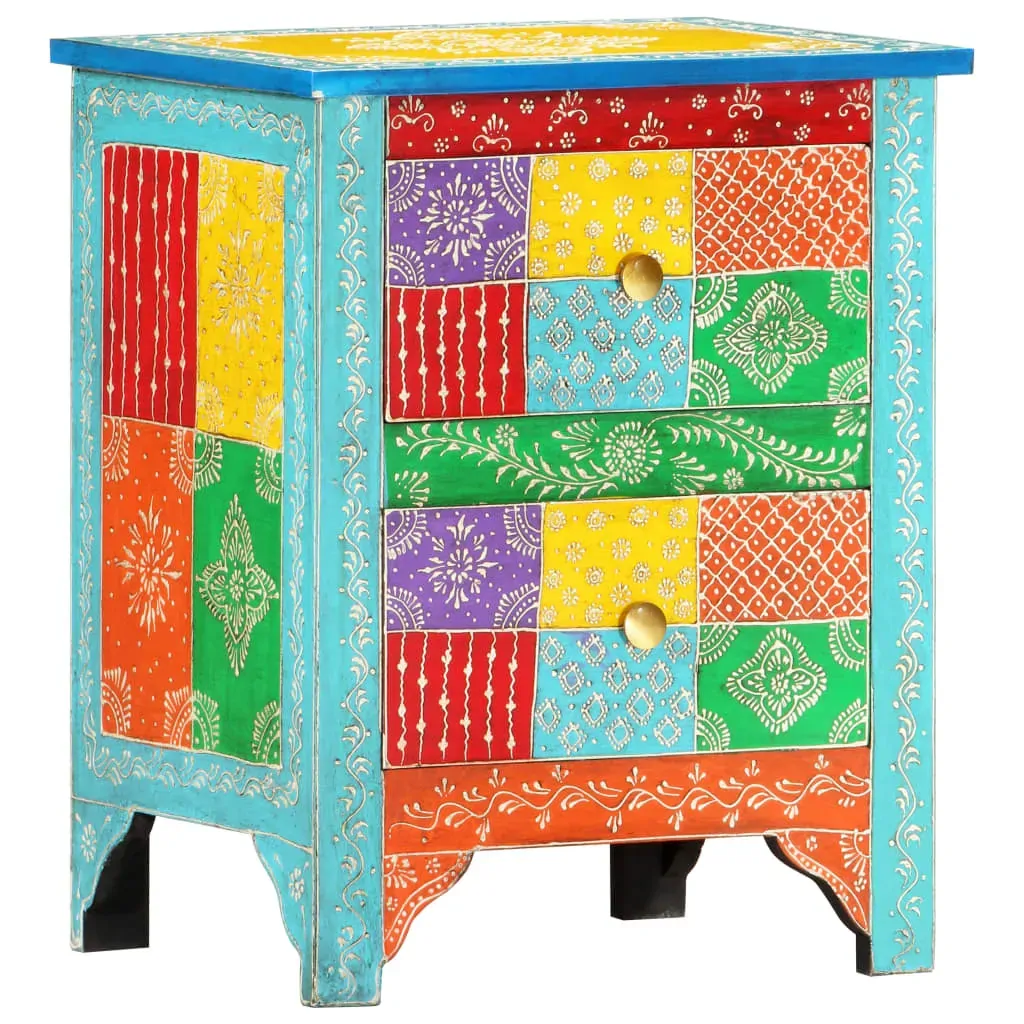 Stewart Hand Painted Bedside Cabinet 40x30x50 cm Solid Mango Wood Price