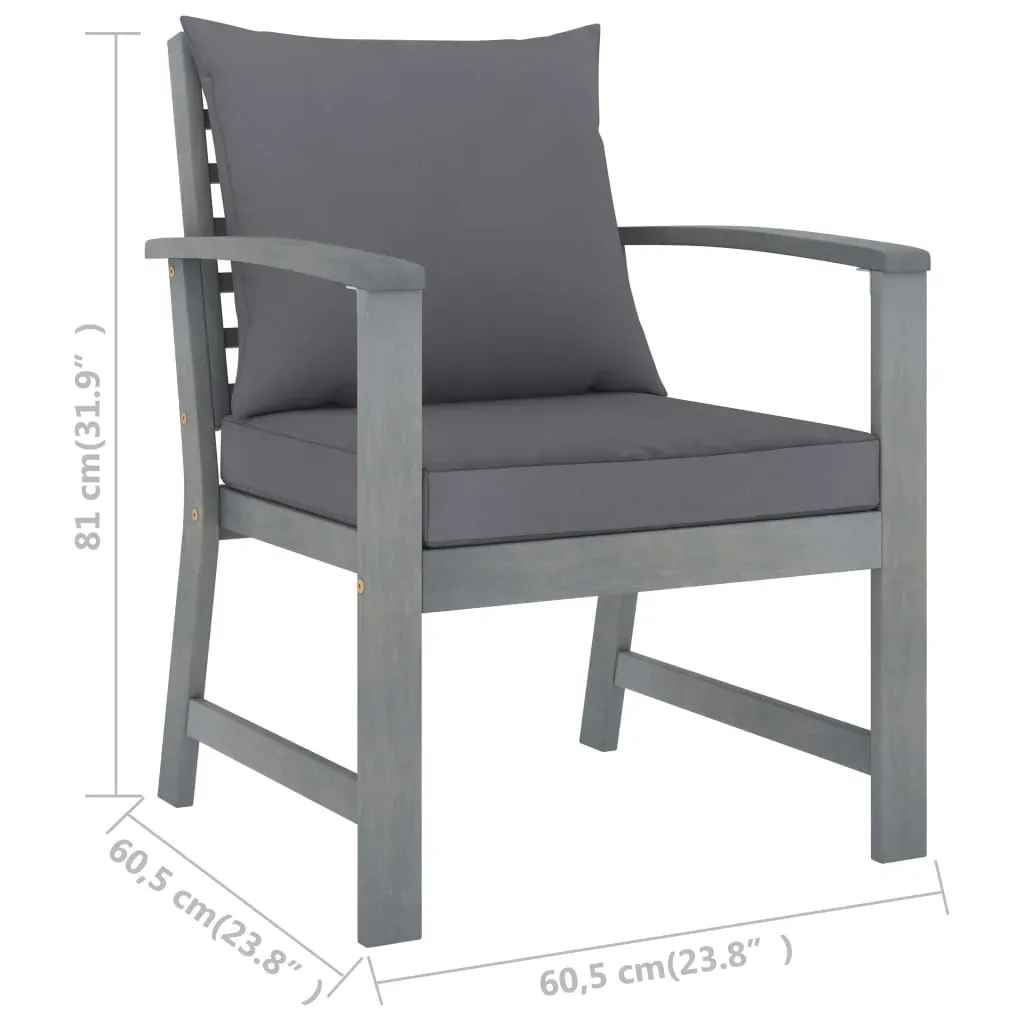 Garden Lounge Set with Cushion Solid Acacia Wood Price