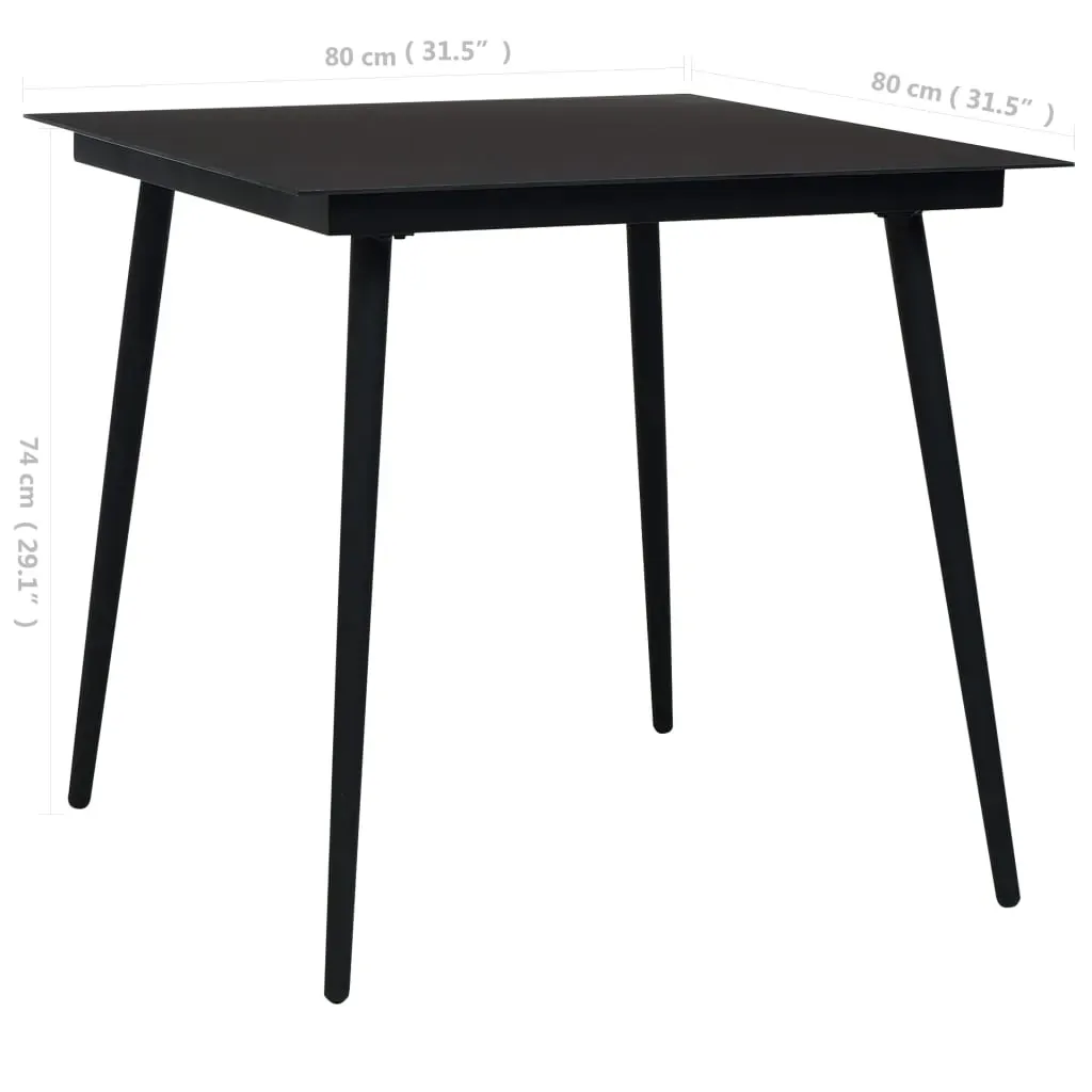 Garden Dining Set Cotton Rope and Steel Black Price
