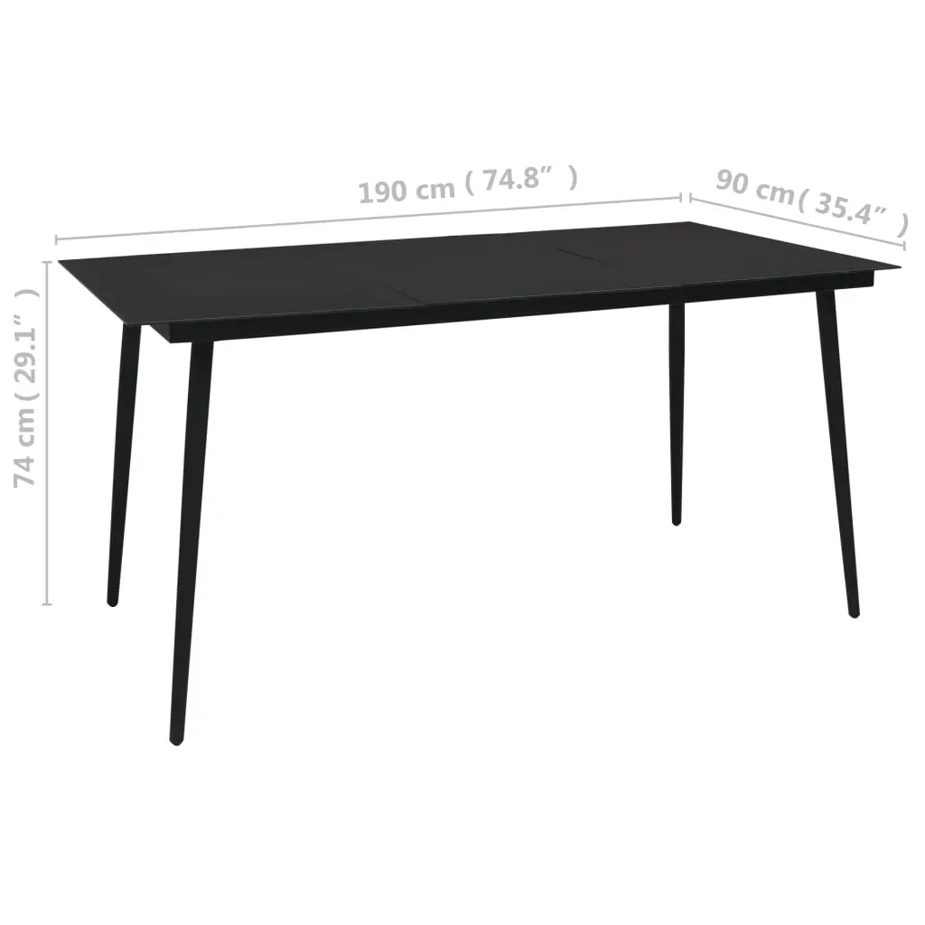 Garden Dining Set Cotton Rope and Steel Black Price
