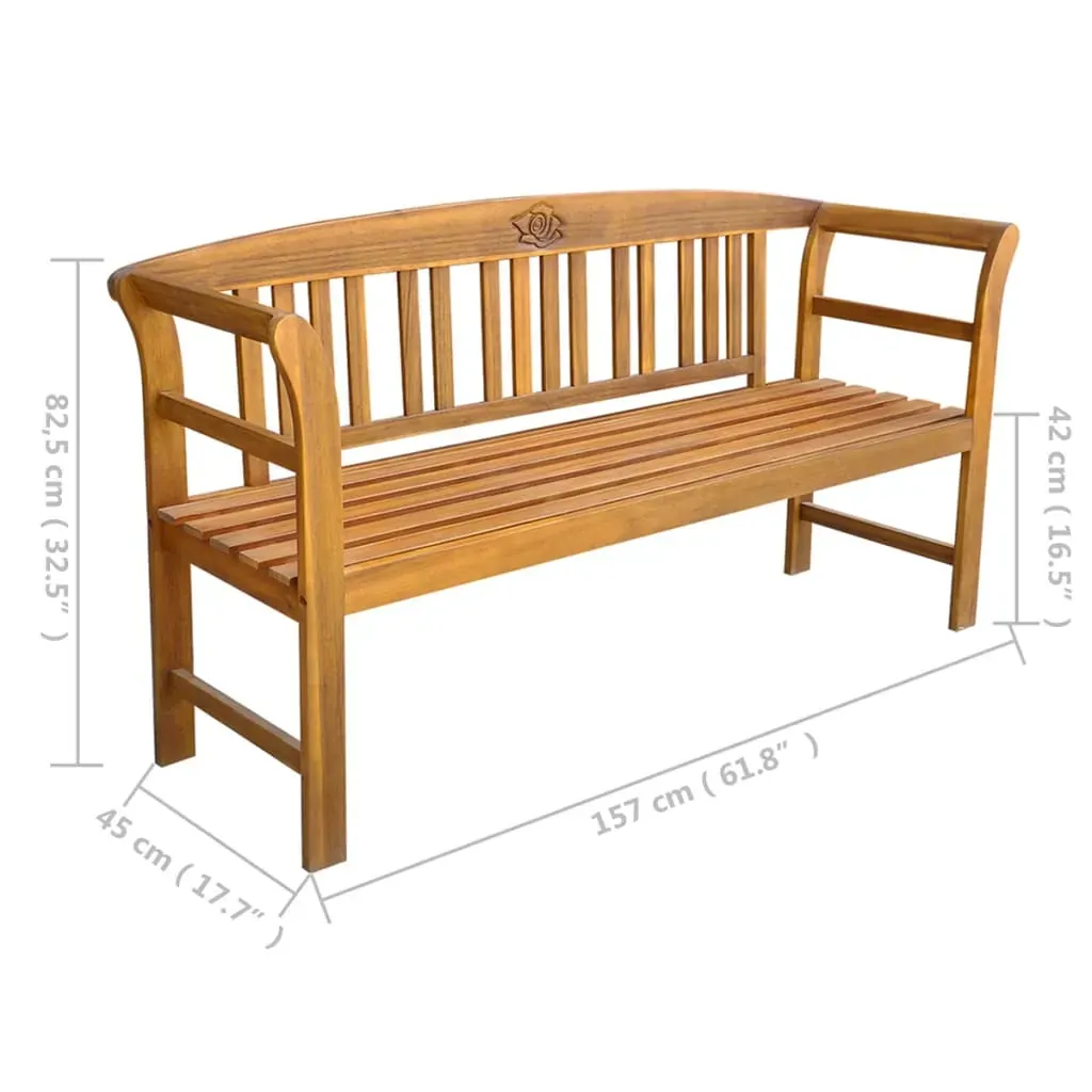 Garden Bench with Cushion Solid Acacia Wood Price
