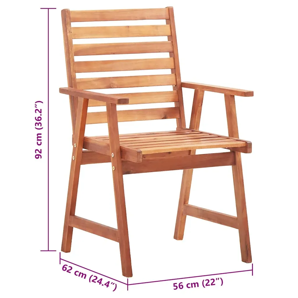 Outdoor Dining Chairs with Cushions Solid Acacia Wood Price