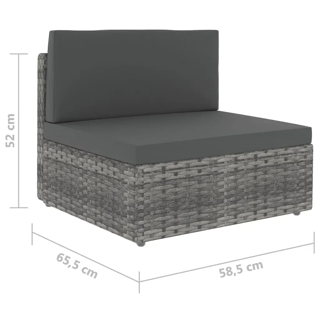 Garden Lounge Set with Cushions Grey Poly Rattan Price