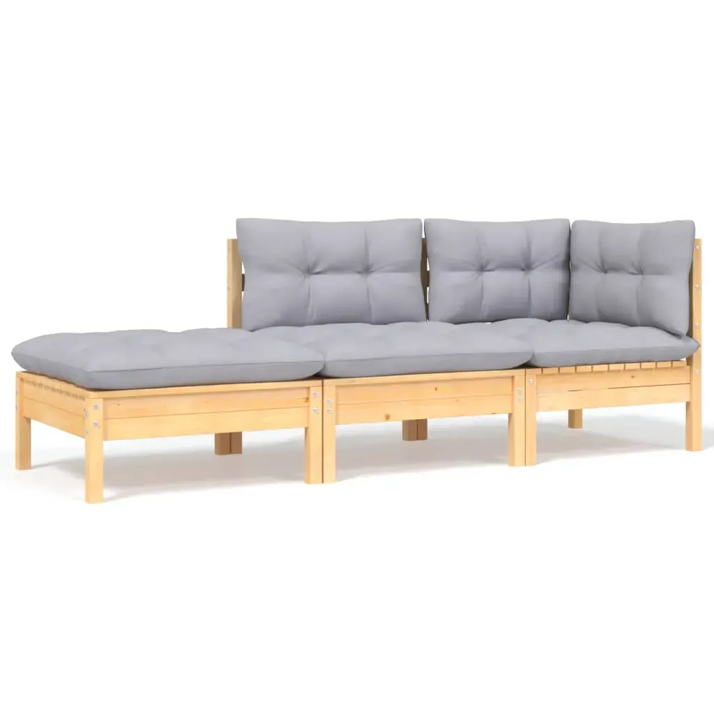 8 Piece Garden Lounge Set with Cushions Solid Pinewood Price