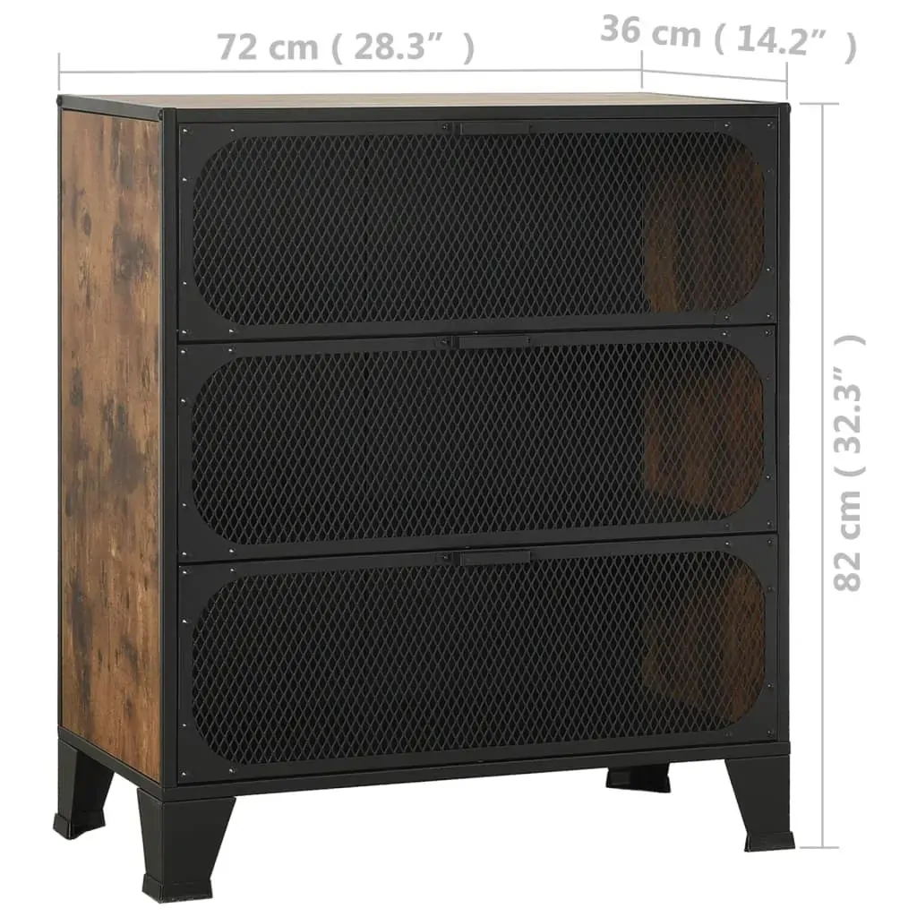 Storage Cabinet Rustic 72x36x82 cm Metal and MDF Price