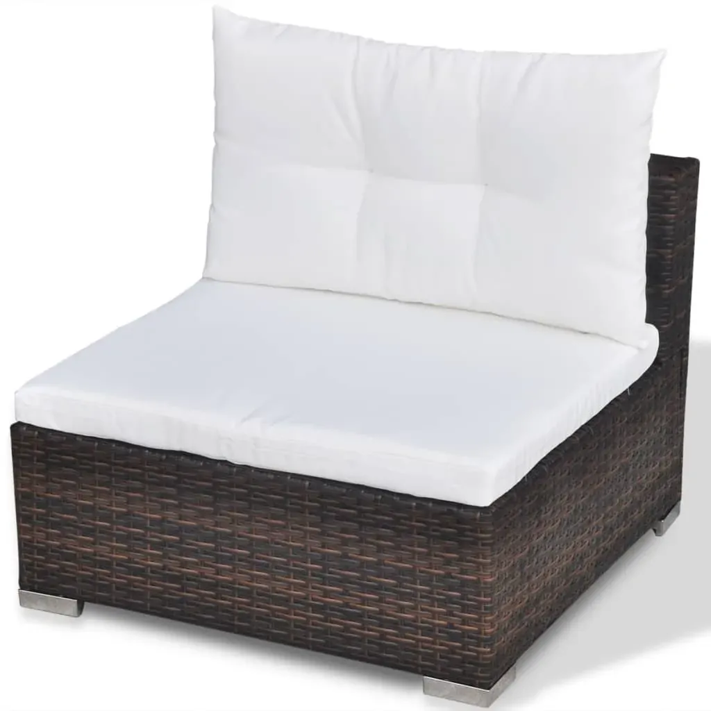 5 Piece Garden Lounge Set with Cushions Poly Rattan Price