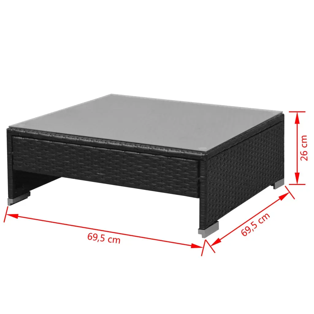 7 Piece Garden Lounge Set with Canopy Poly Rattan Price
