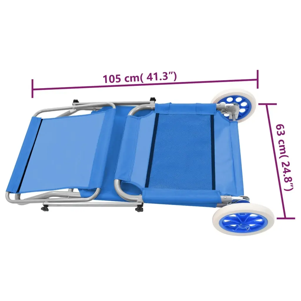 Folding Sun Lounger with Canopy and Wheels Steel Price
