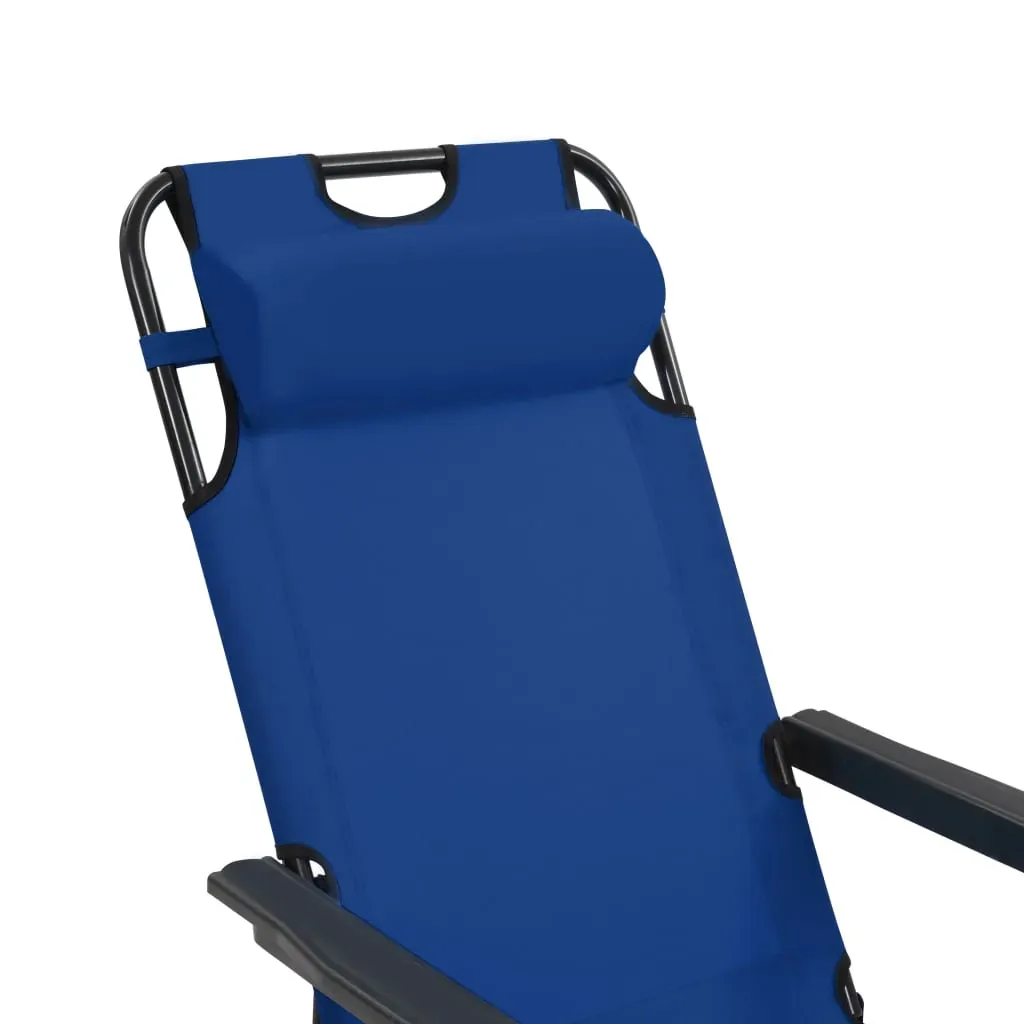Folding Sun Loungers 2 pcs with Footrests Steel Price