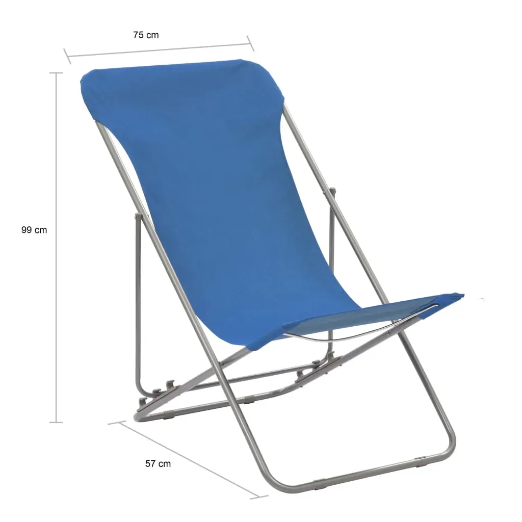 Folding Beach Chairs 2 pcs Steel and Oxford Fabric Price