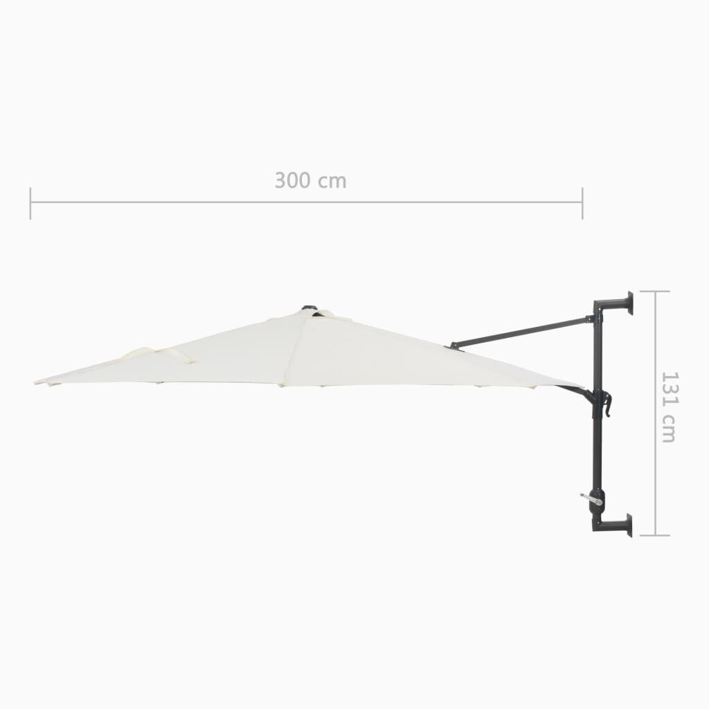 Wall-Mounted Parasol with Metal Pole 300 cm Price