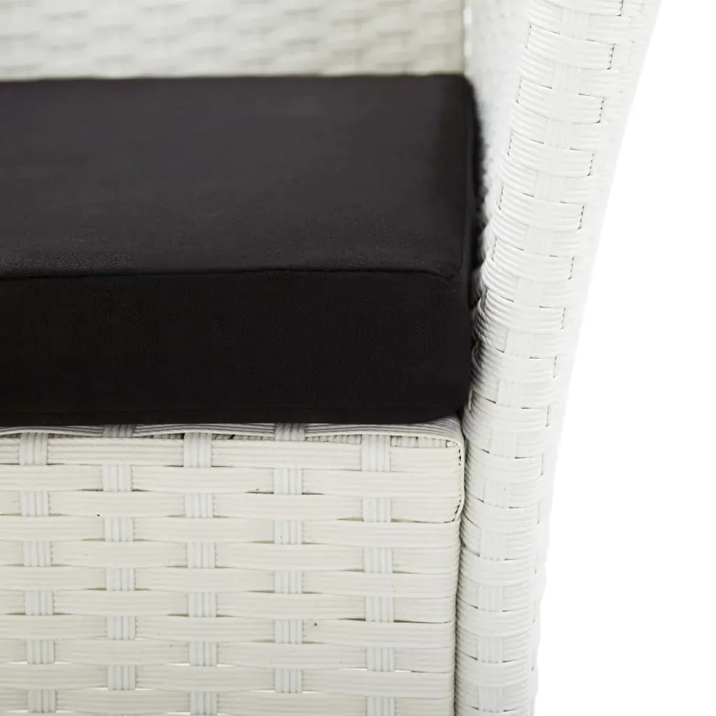 Outdoor Dining Set Poly Rattan White Price