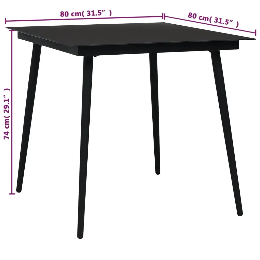 Outdoor Dining Set Cotton Rope and Steel Black Price