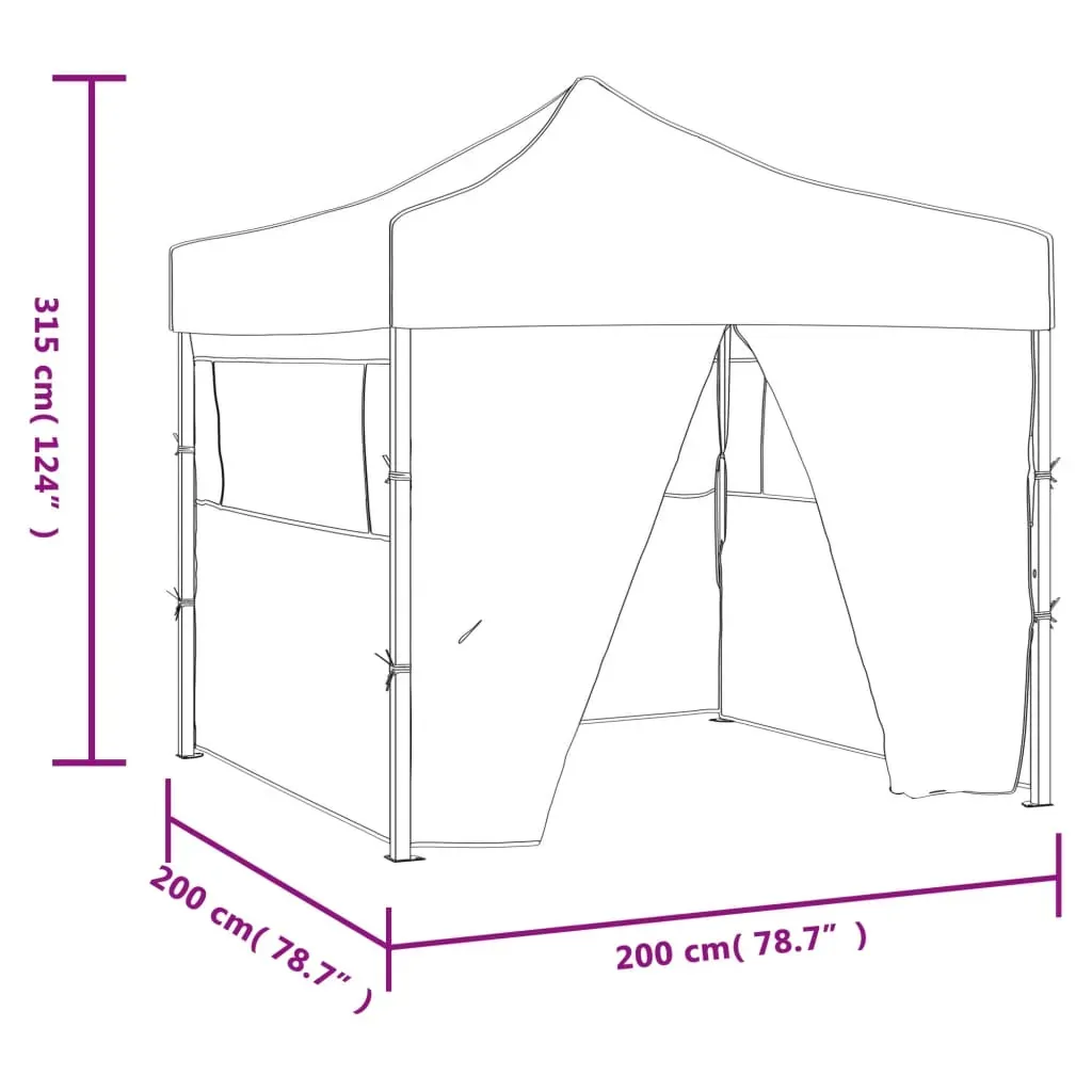 Professional Folding Party Tent with 4 Sidewalls 2x2 m Steel Price