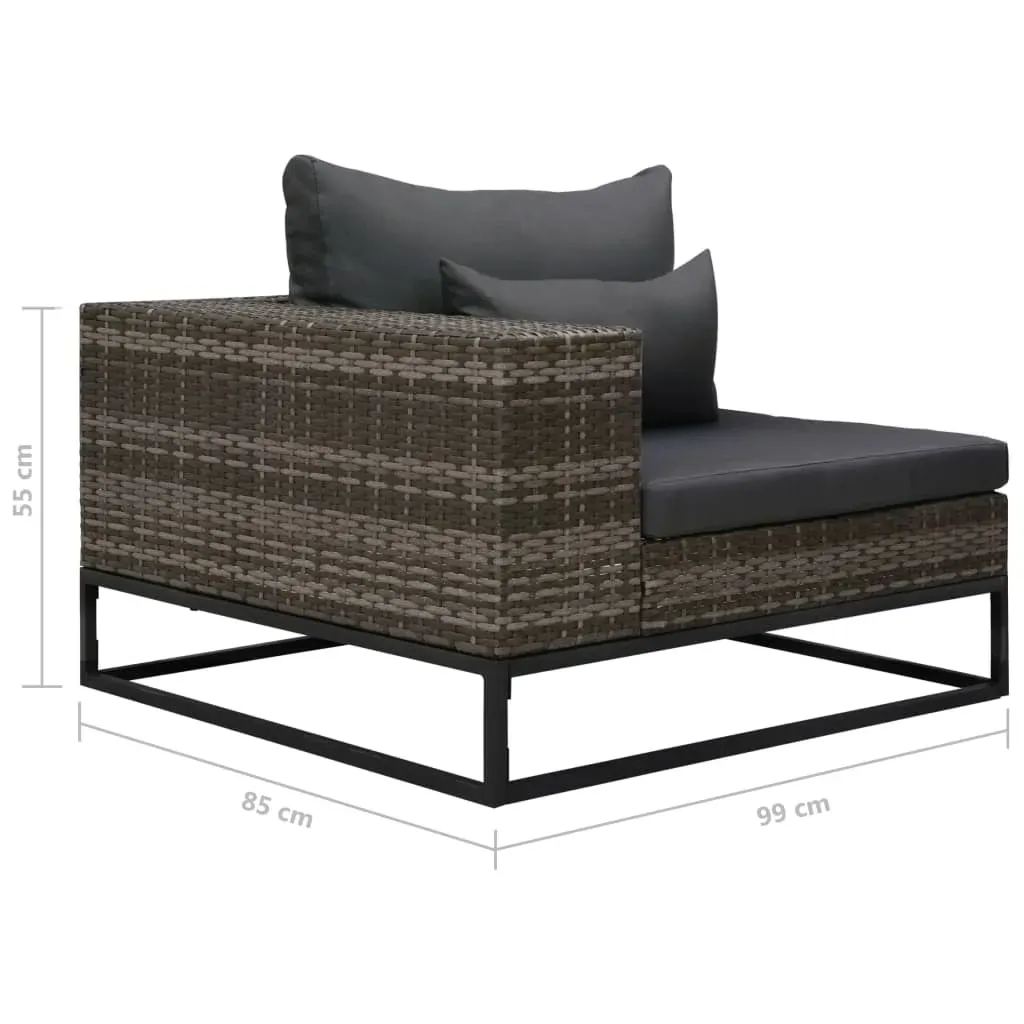 Garden Sofa Set with Cushions Poly Rattan Grey Price