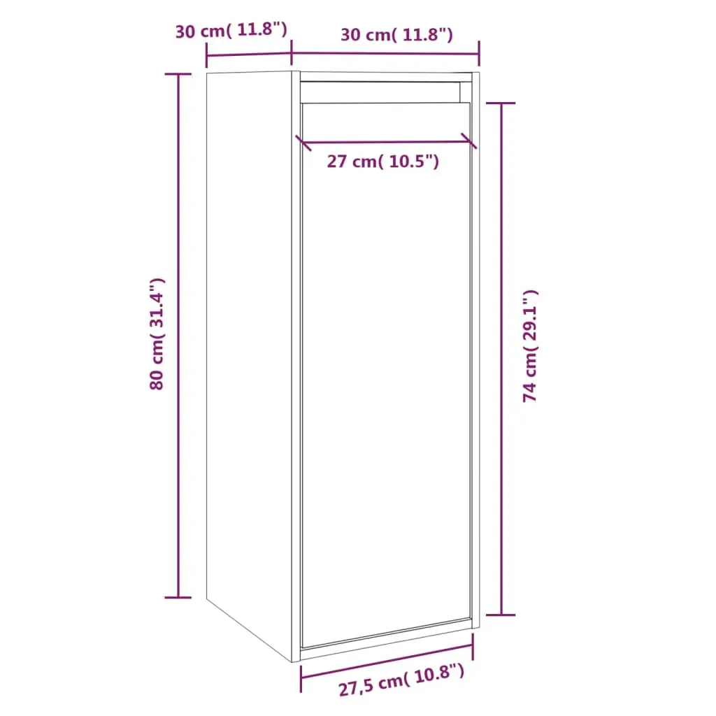 Wall Cabinet 30x30x80 cm Solid Wood Pine Price