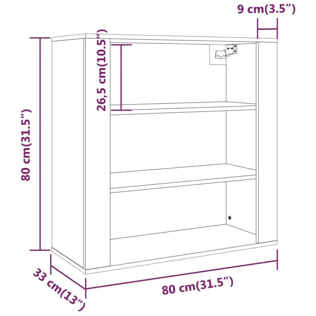 Wall Cabinet 80x33x80 cm Engineered Wood Price