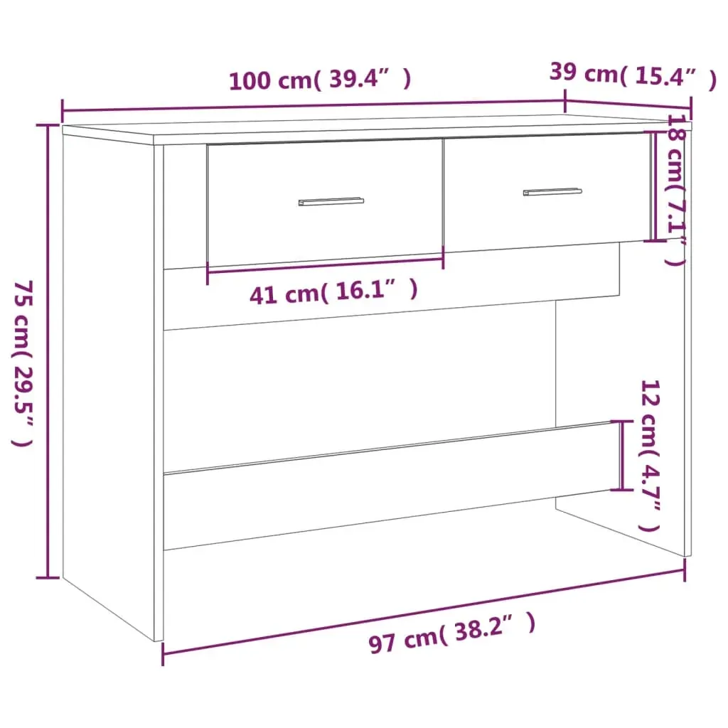 Console Table 100x39x75 cm Engineered Wood Price