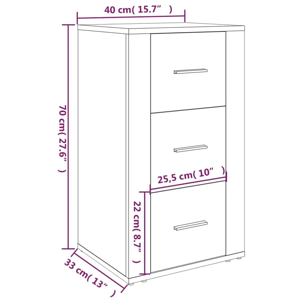 Sideboard 40x33x70 cm Engineered Wood Price