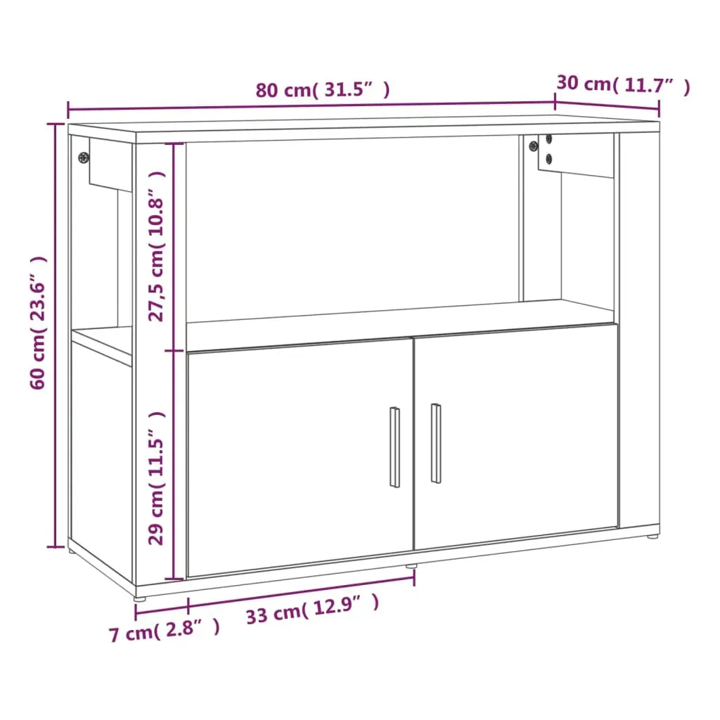 Sideboard 80x30x60 cm Engineered Wood Price