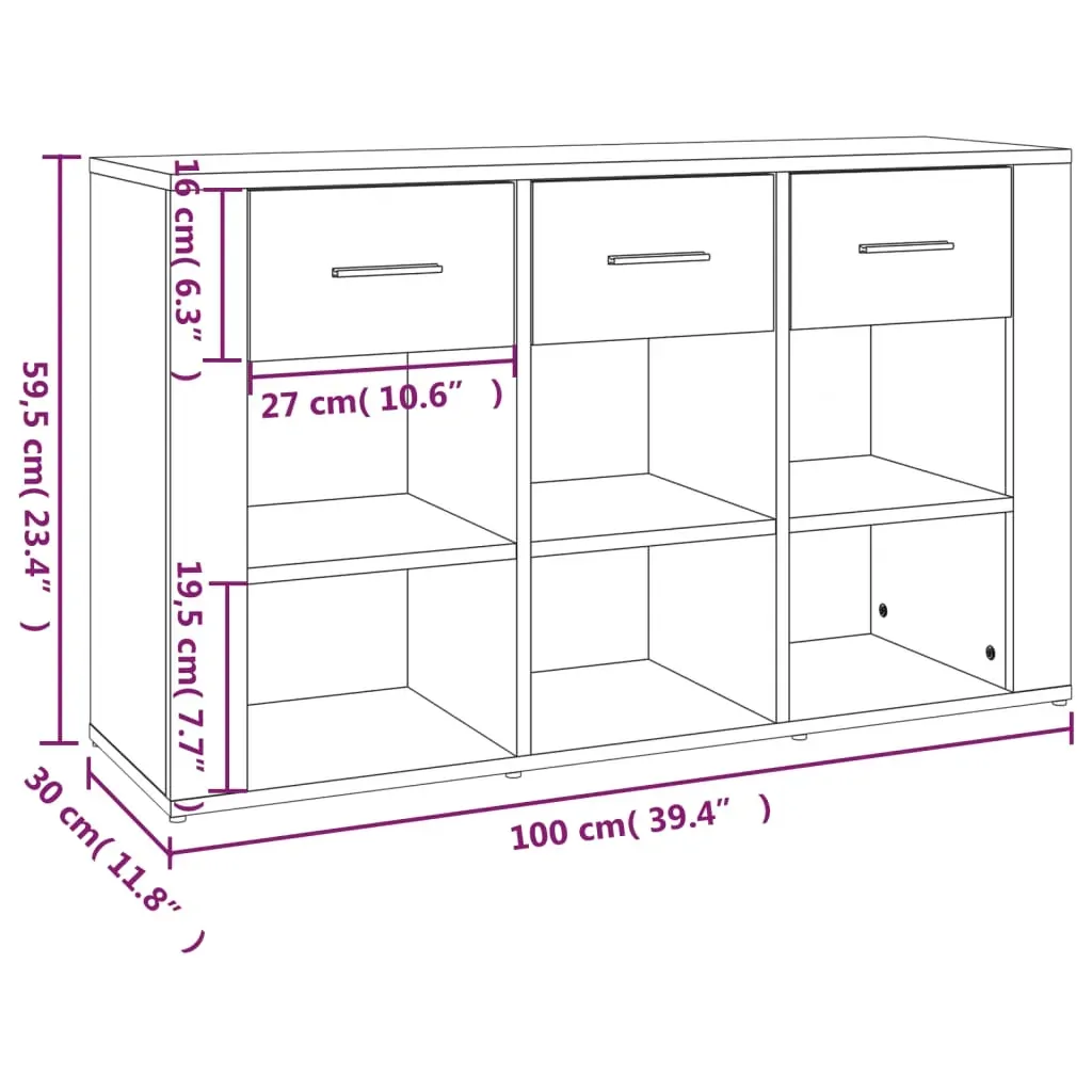 Sideboard 100x30x59.5 cm Engineered Wood Price