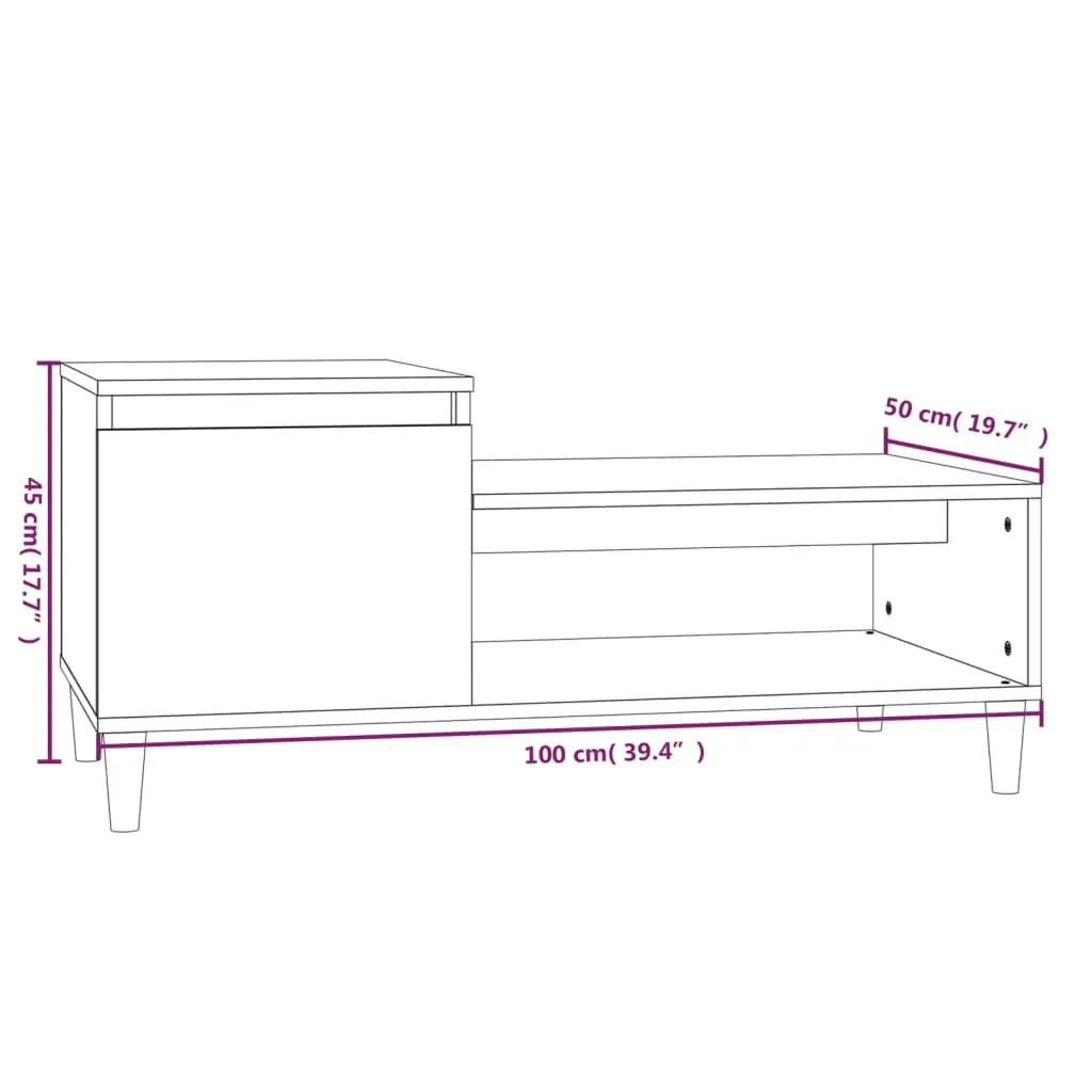 Coffee Table 100x50x45 cm Engineered Wood Price