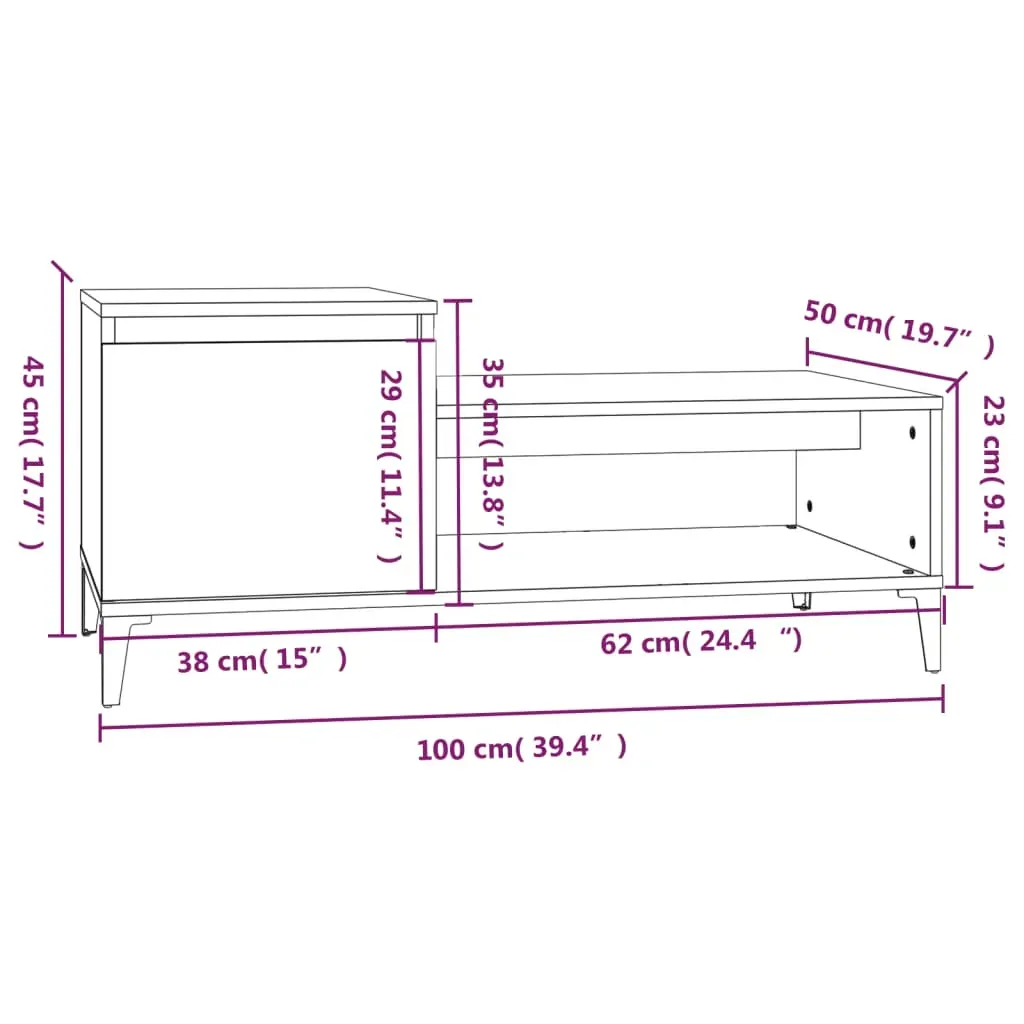 Coffee Table 100x50x45 cm Engineered Wood Price