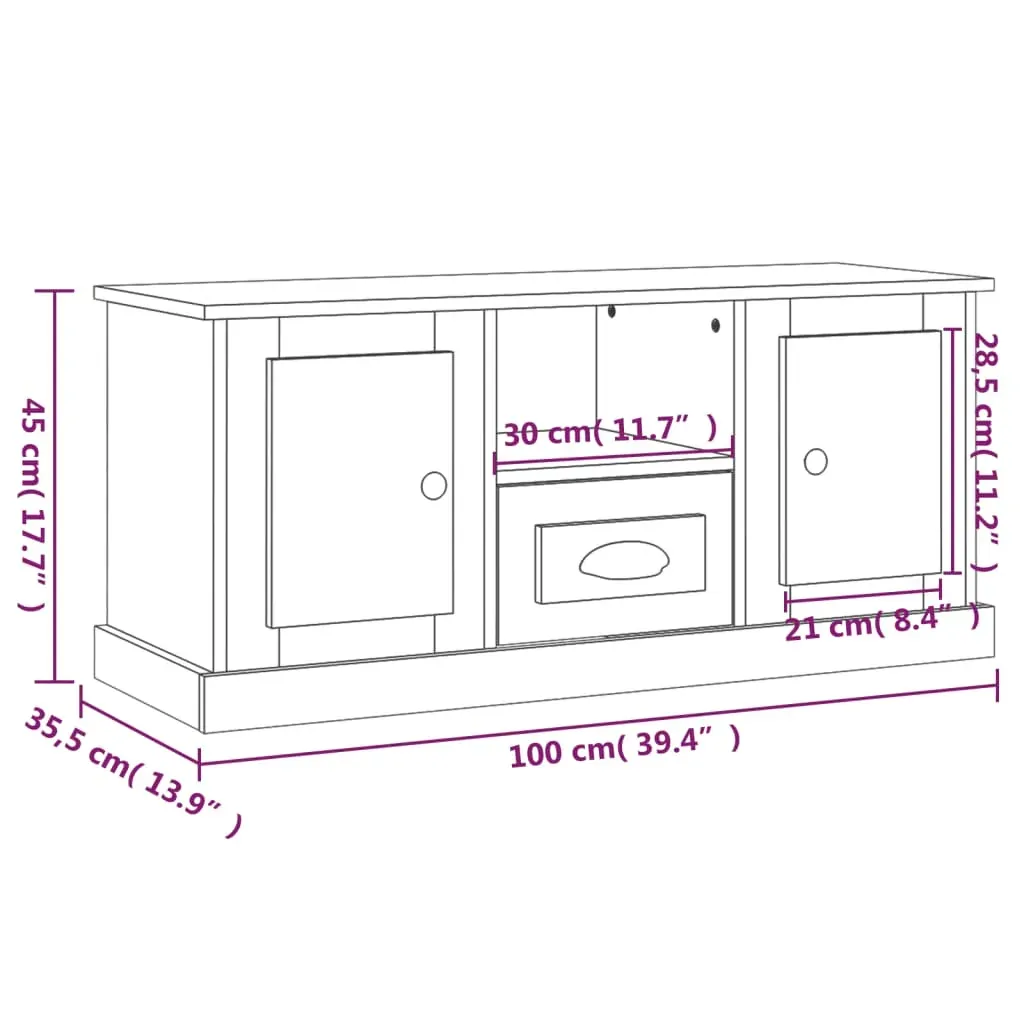 TV Cabinet 100x35.5x45 cm Engineered Wood Price