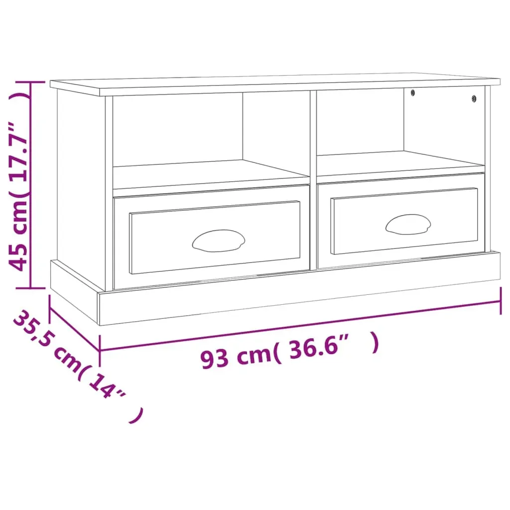 TV Cabinet 93x35.5x45 cm Engineered Wood Price