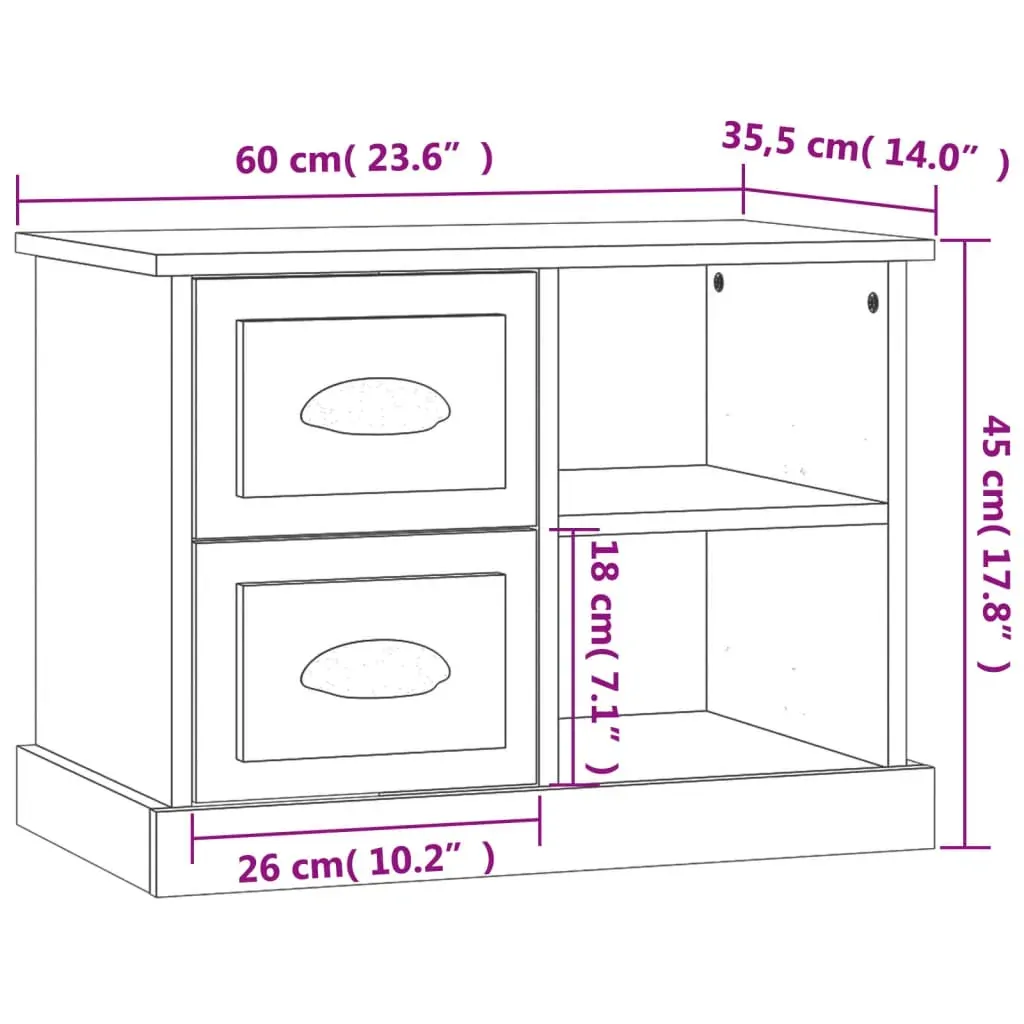 Bedside Cabinet 60x35.5x45 cm Price