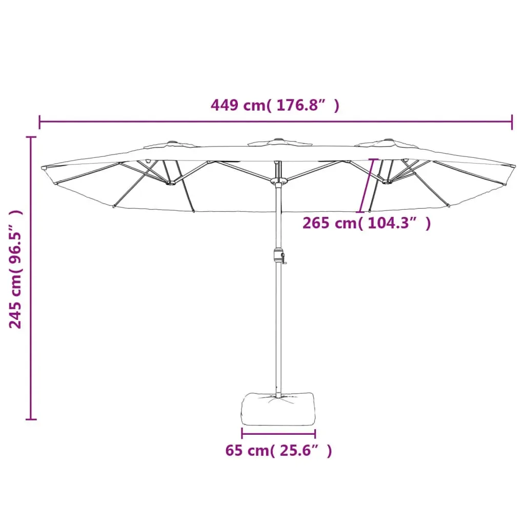 Double-Head Parasol with LEDs 449x245 cm Price