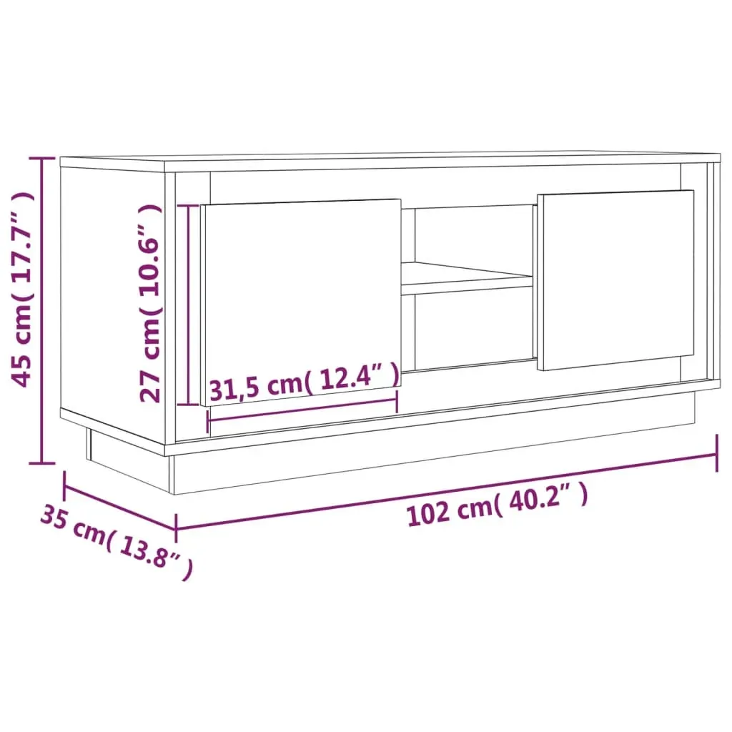 TV Cabinet 102x35x45 cm Engineered Wood Price